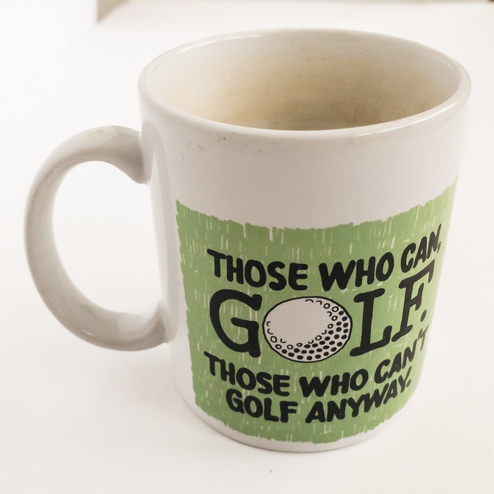 Vintage Shoebox Greetings Golf Mug White Funny Sarcastic Ceramic